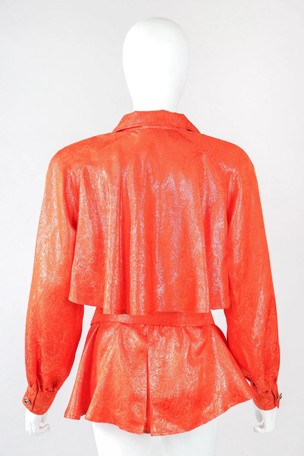 Metallic Lamé Trench Top