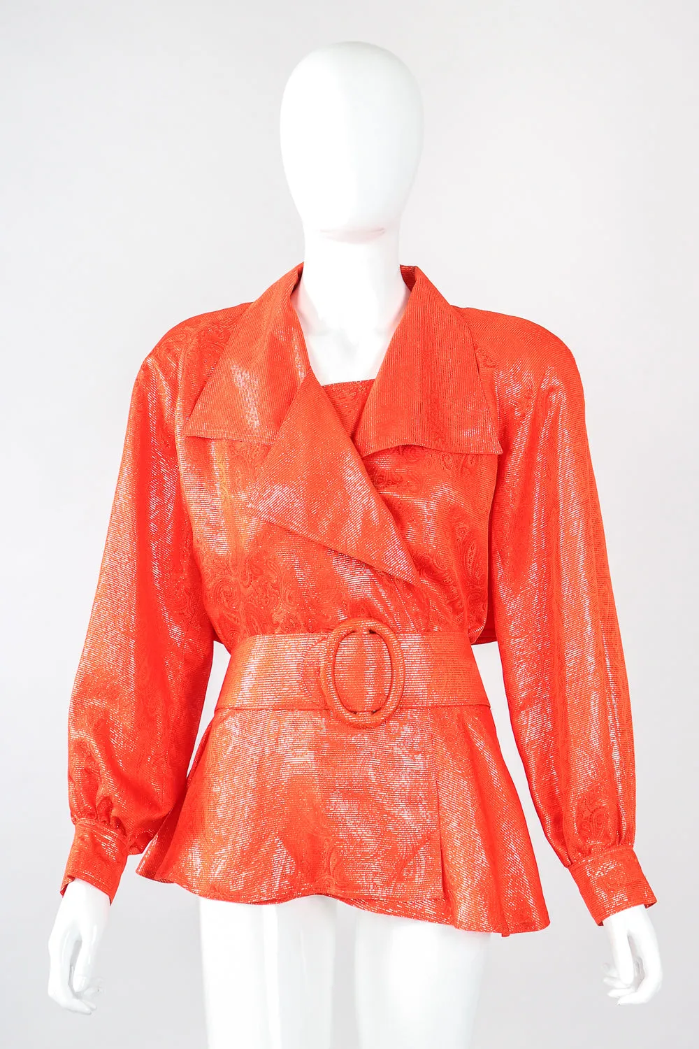 Metallic Lamé Trench Top