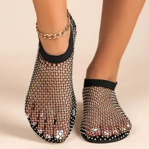 Midnight Mesh Jewel Flats