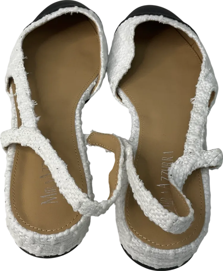 miraazzurea Cream Slingback Flats Pumps Closed Round Toe Two Toned Casual Office Shoes UK 5 EU 38 👠