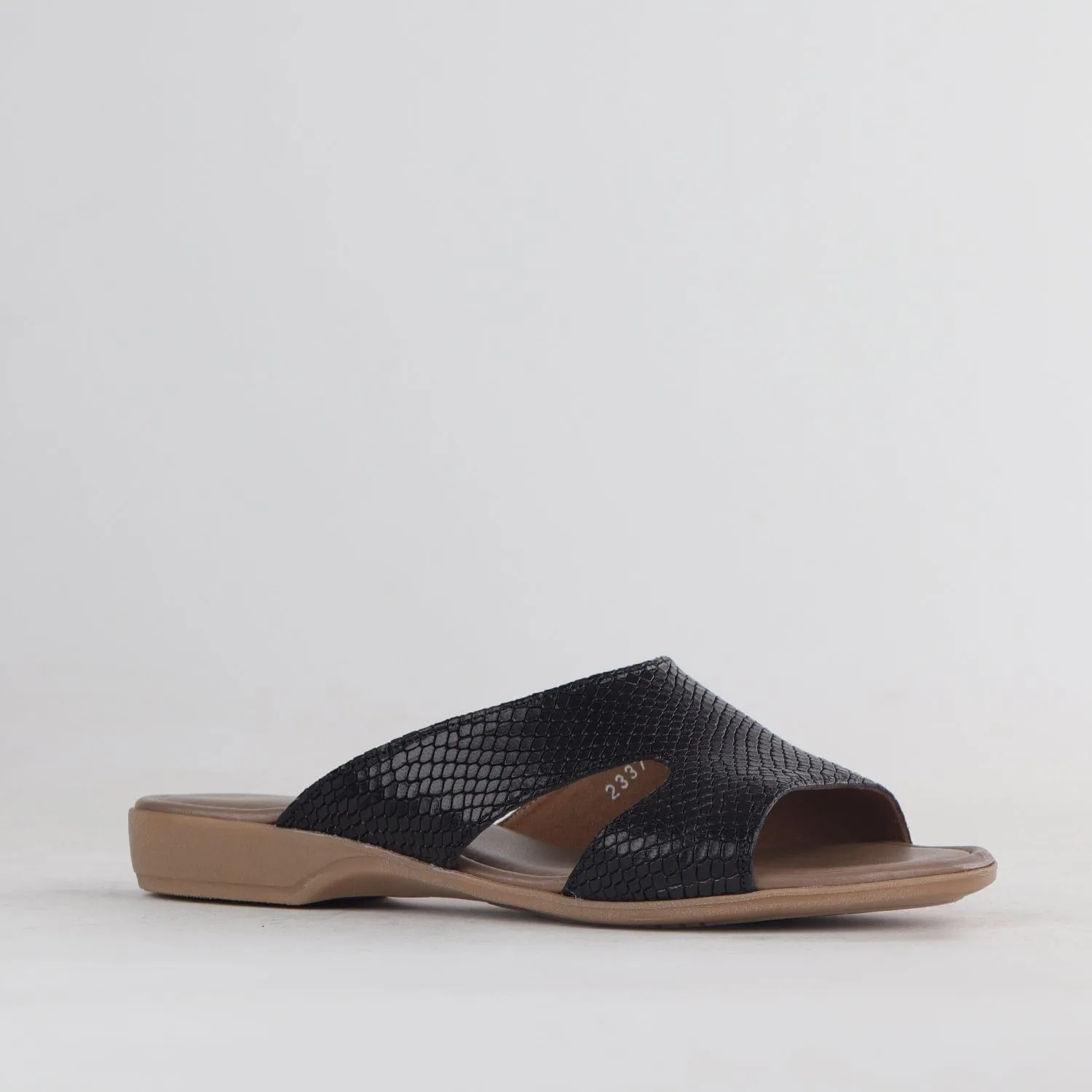 Mule Flat Sandal Black - 12407