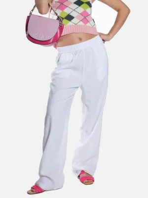 Naja 7 Linen Trousers - White