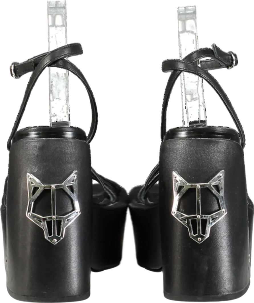 Naked Wolfe Black Jada Leather Platform Sandals UK 7 EU 40 👠
