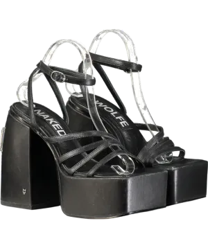 Naked Wolfe Black Jada Leather Platform Sandals UK 7 EU 40 👠