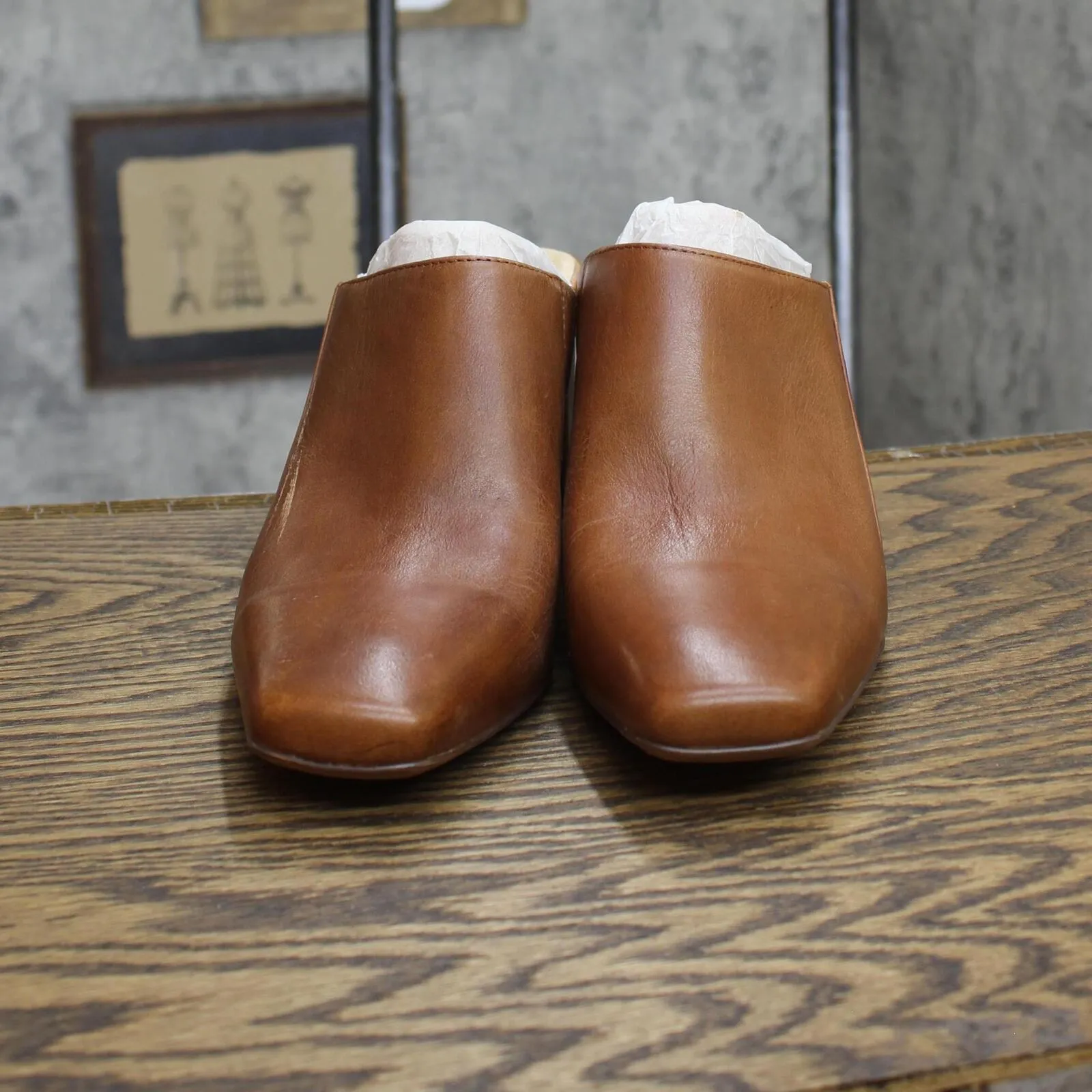 Naturalizer Womens Paloma Heeled Slip On Mules Clog H7021L3 Tawny Brown 10M