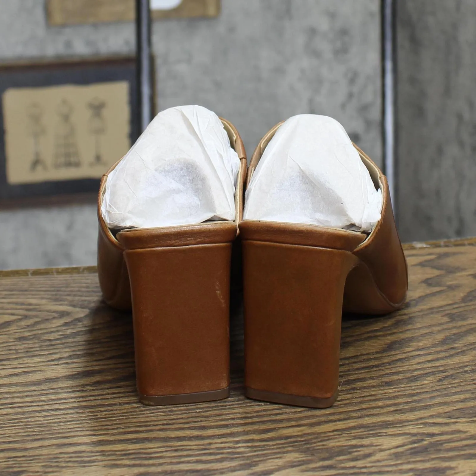Naturalizer Womens Paloma Heeled Slip On Mules Clog H7021L3 Tawny Brown 10M