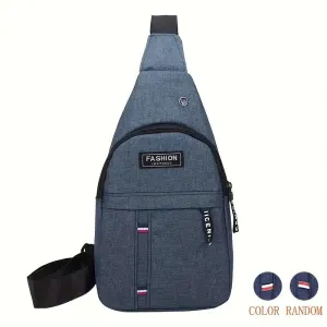 New 1pc Men's Casual Sports Small Chest Bag, Fashion New Mini Travel Crossbody Bag Blue