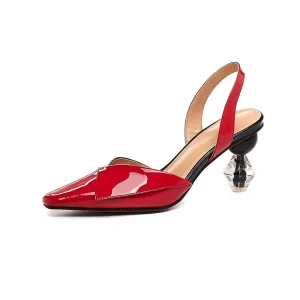 new arrival unique high heels sandals women patent leather shoes slip on summer sandals party wedding shoes woman