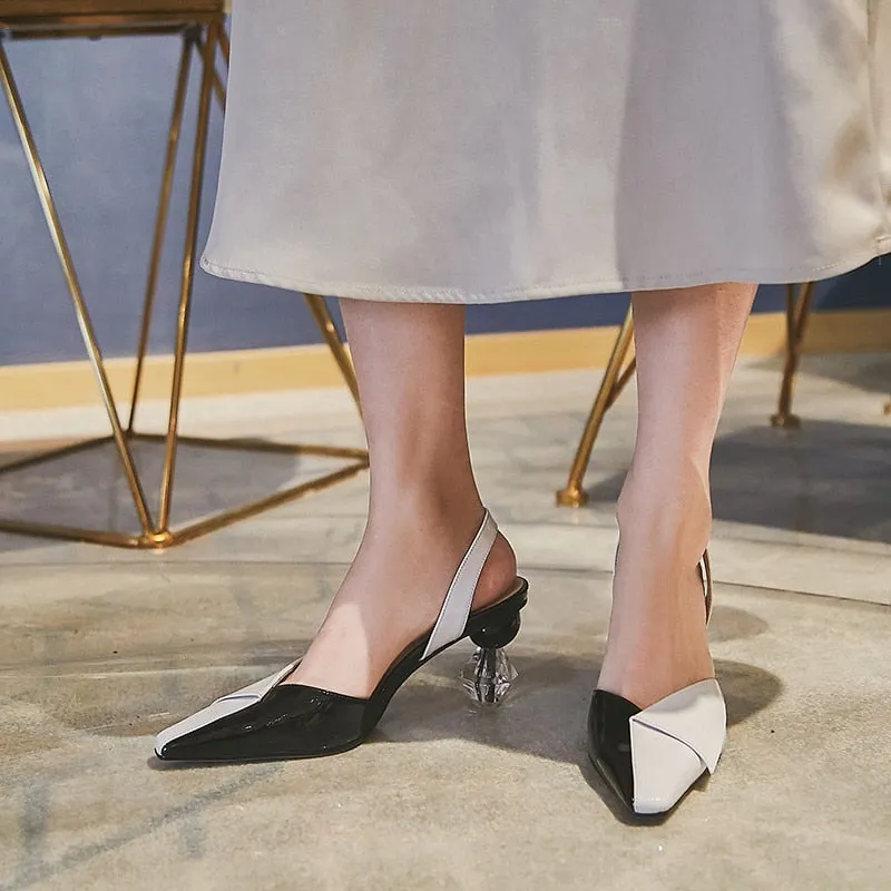new arrival unique high heels sandals women patent leather shoes slip on summer sandals party wedding shoes woman