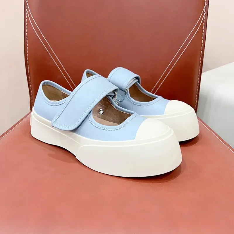New Big Head Flat Shoes Women's Colorful Chunky Causal Shoes