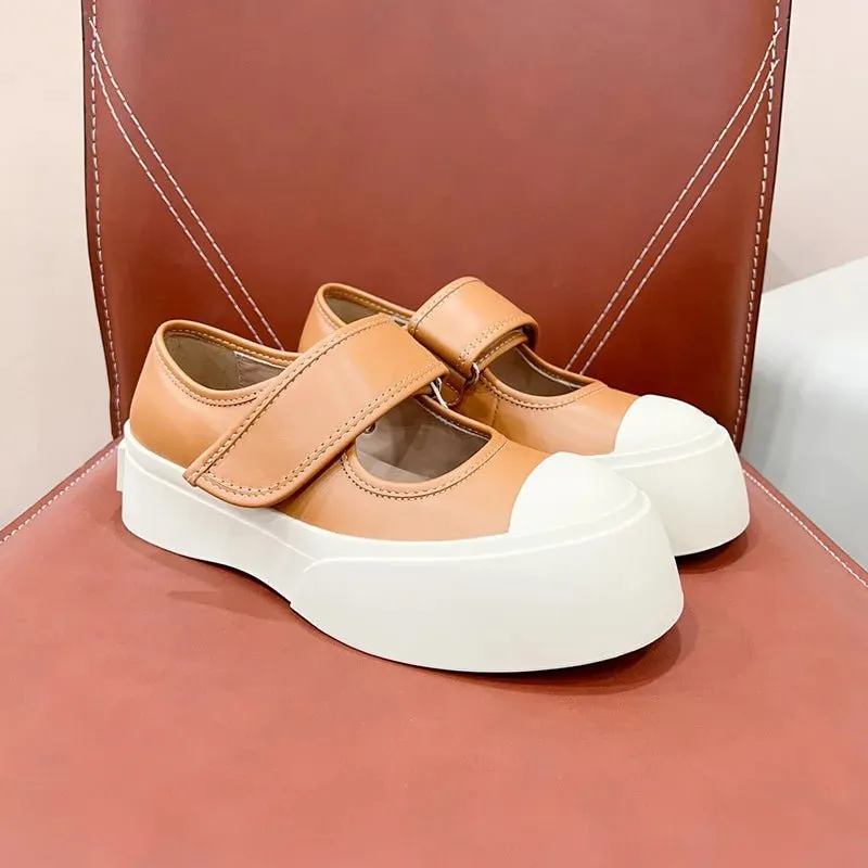 New Big Head Flat Shoes Women's Colorful Chunky Causal Shoes