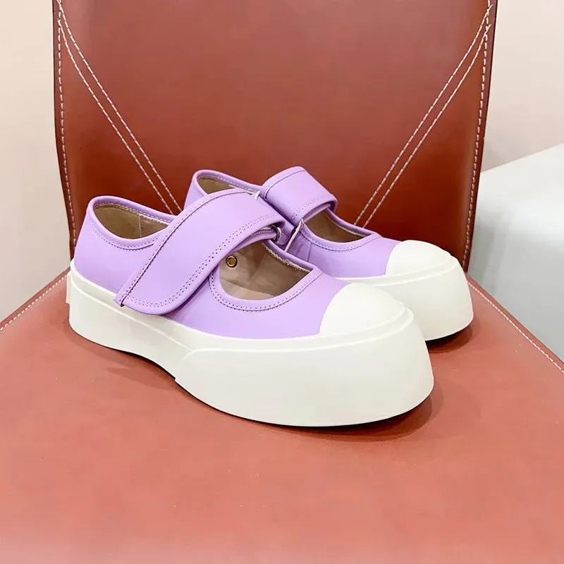 New Big Head Flat Shoes Women's Colorful Chunky Causal Shoes