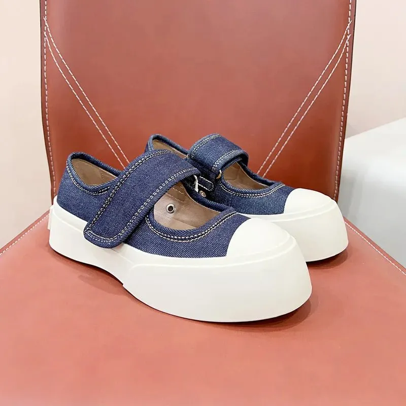 New Big Head Flat Shoes Women's Colorful Chunky Causal Shoes