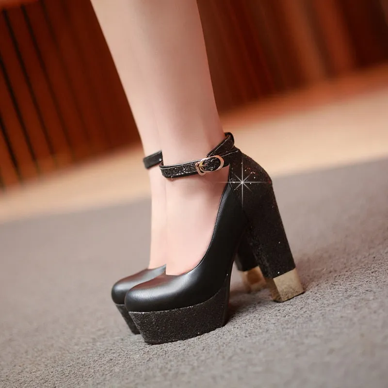 New Top Quality Large Size 32-42 Bling Upper Pumps Shoes Women High Heels Sexy Party Wedding Bride Shoes Woman