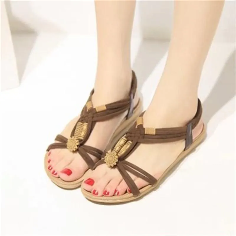 New Women Sandals Women Shoes Bohemia Gladiator Beach Flat Casual Sandals