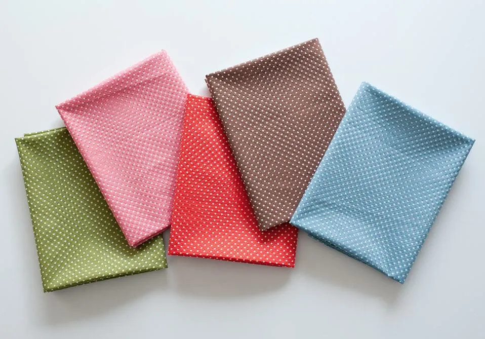 Non-slip Fabric, White Polka Dots - Pink, Red, Blue, Green or Brown - By the Yard 71961