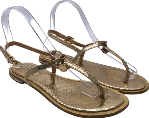 Office Gold Snakeskin Print Sandals Size EU 36 UK 3