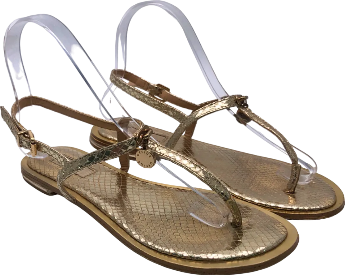 Office Gold Snakeskin Print Sandals Size EU 36 UK 3