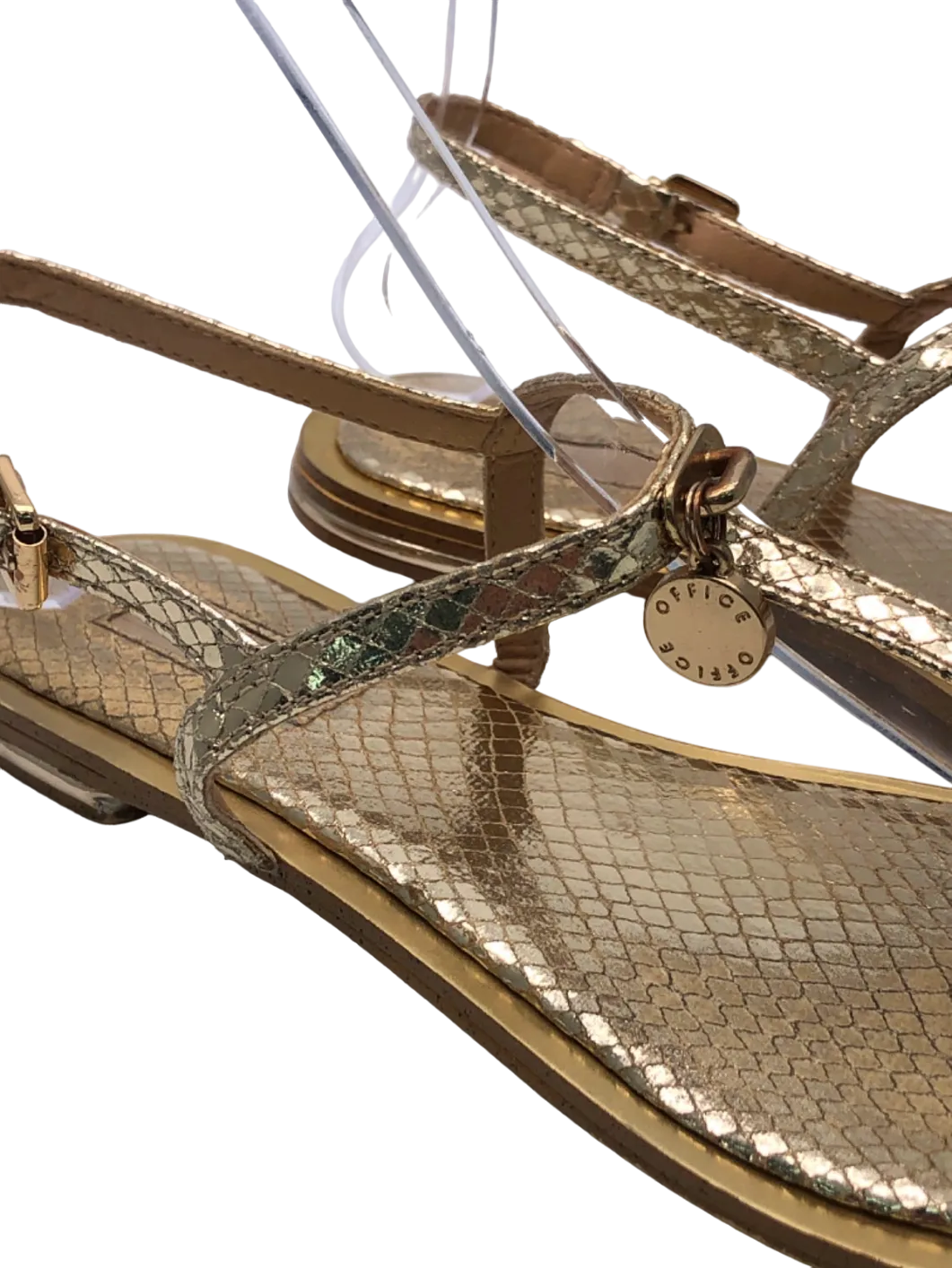 Office Gold Snakeskin Print Sandals Size EU 36 UK 3