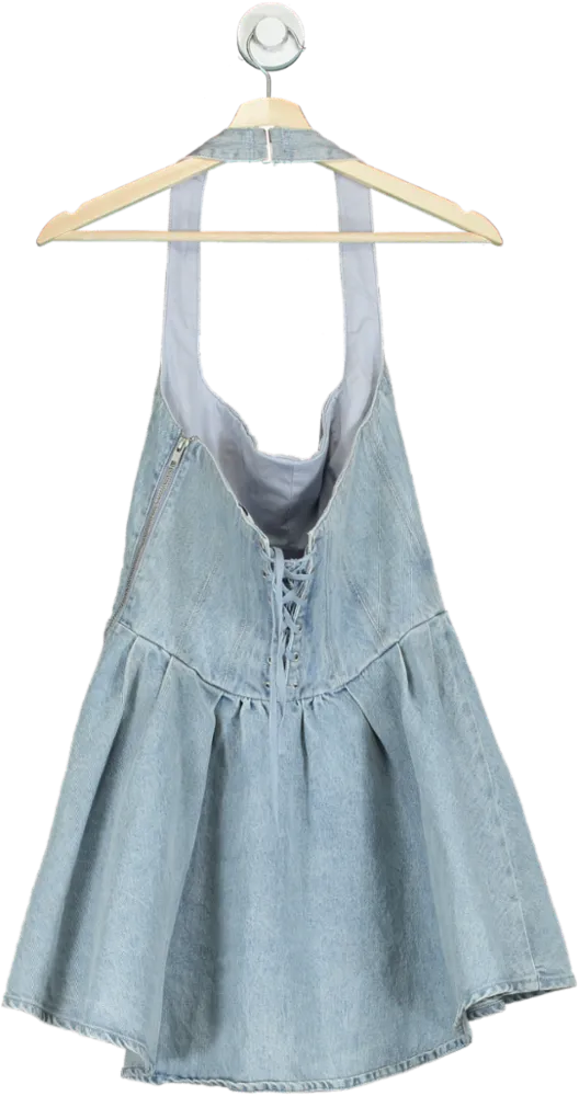 Oh Polly Light Blue Denim Dress UK 10