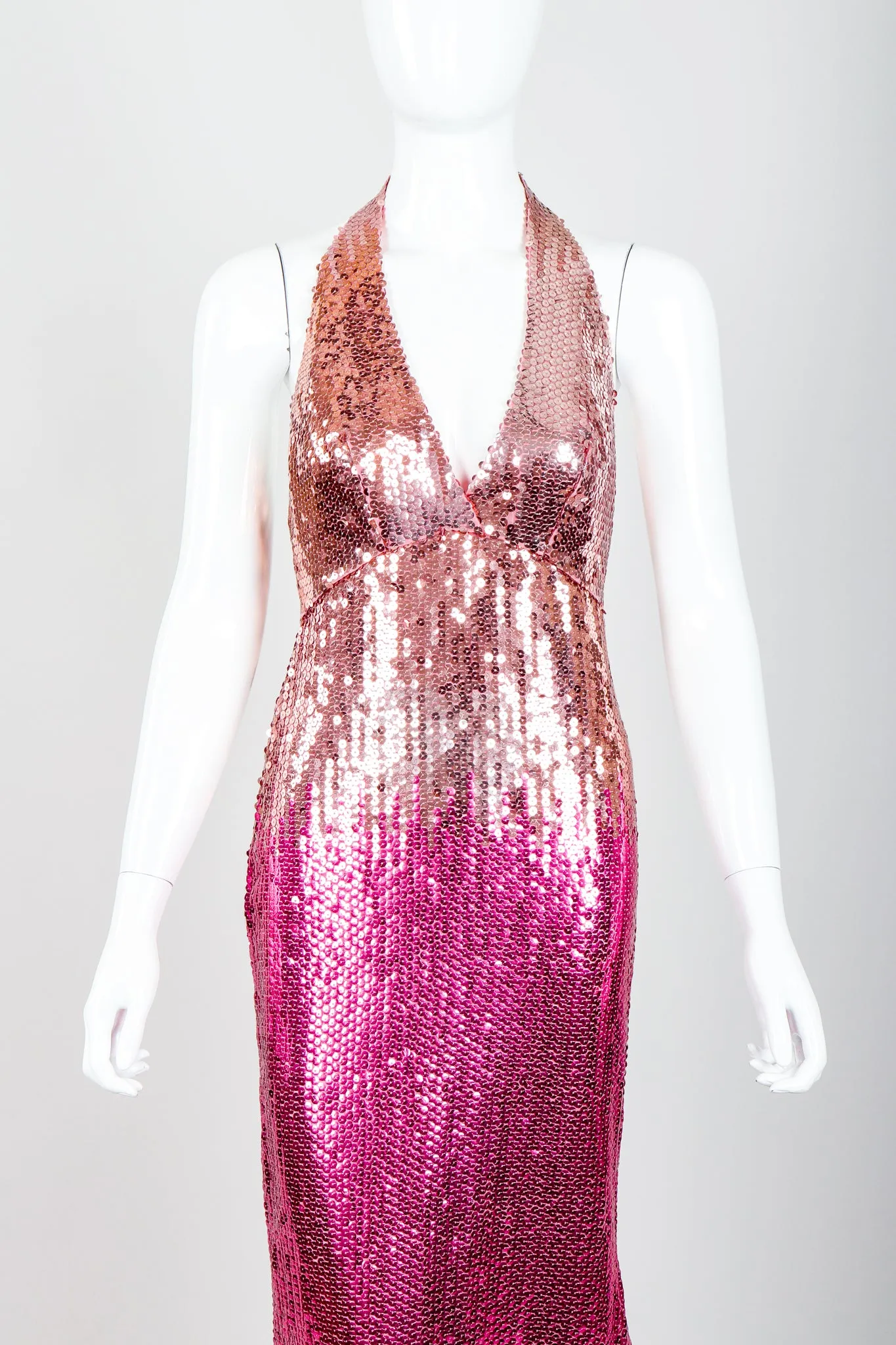 Ombré Sequin Halter Gown