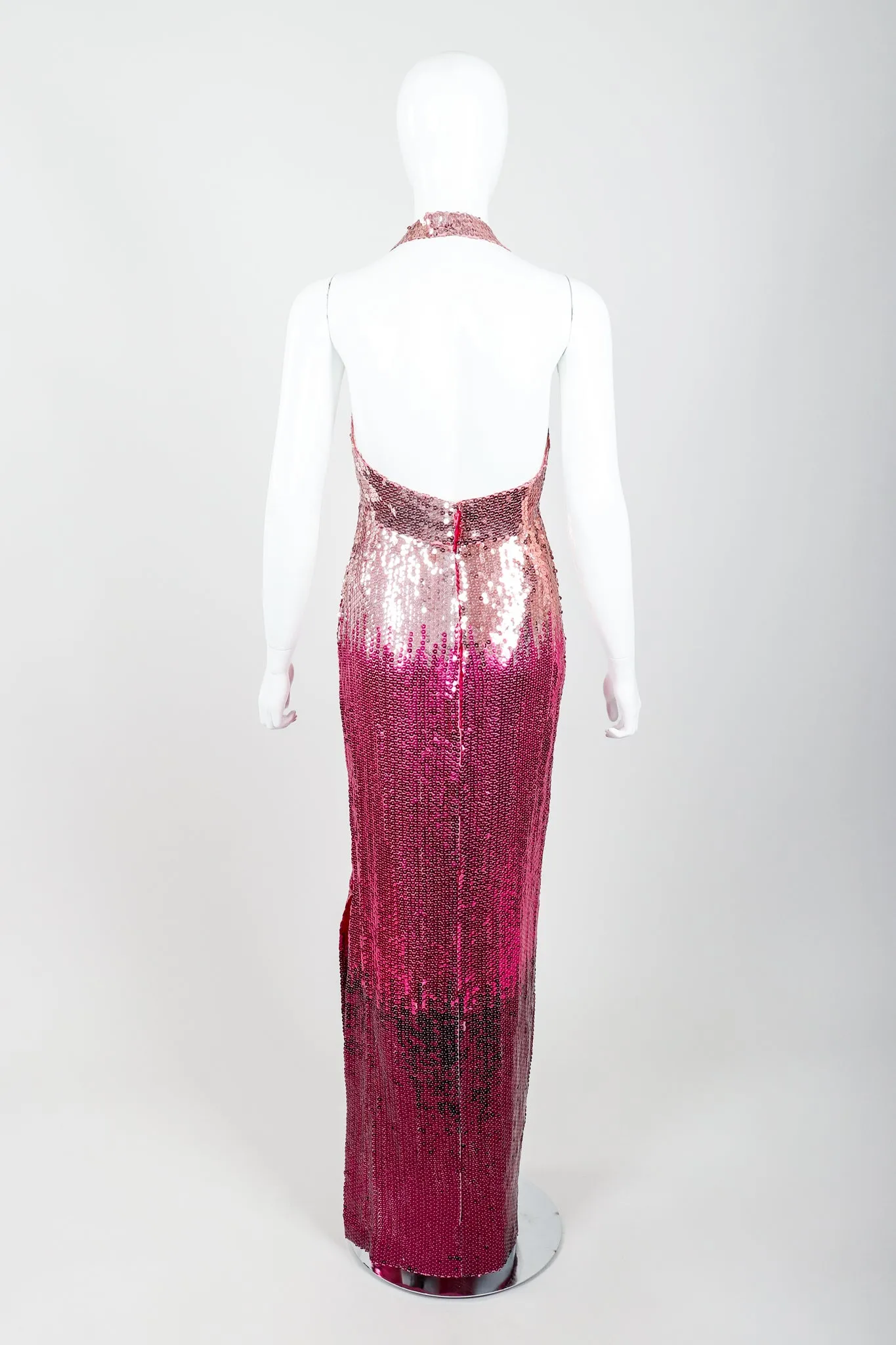 Ombré Sequin Halter Gown