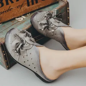 Original Handmade Leather Shoes Summer Slippers Personalized Hollow Flat Sandals