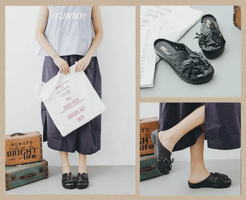 Original Handmade Leather Shoes Summer Slippers Personalized Hollow Flat Sandals