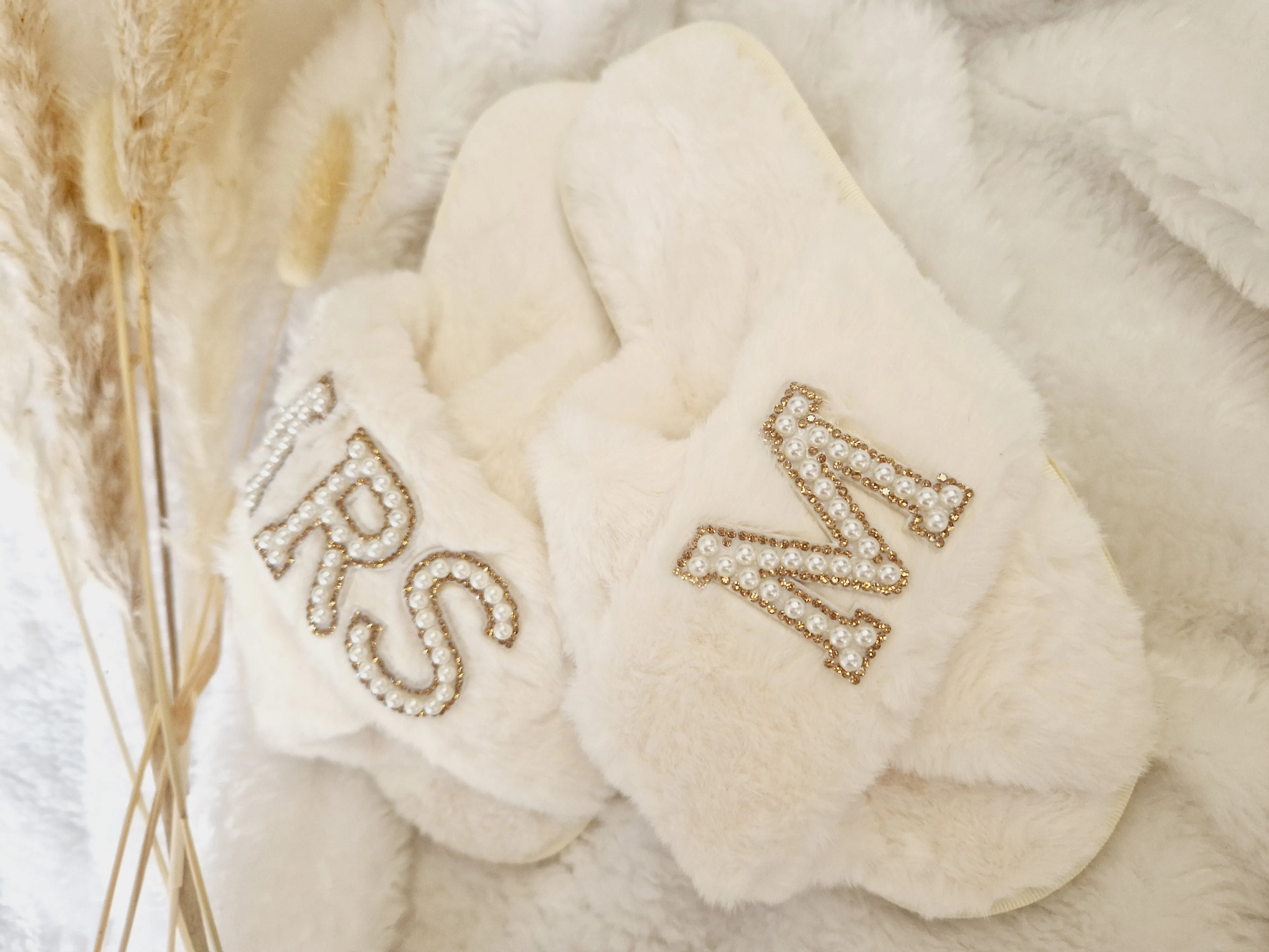 Personalised Mrs Slippers. The Perfect Comfy Bridal Shoe and Footwear for your wedding day