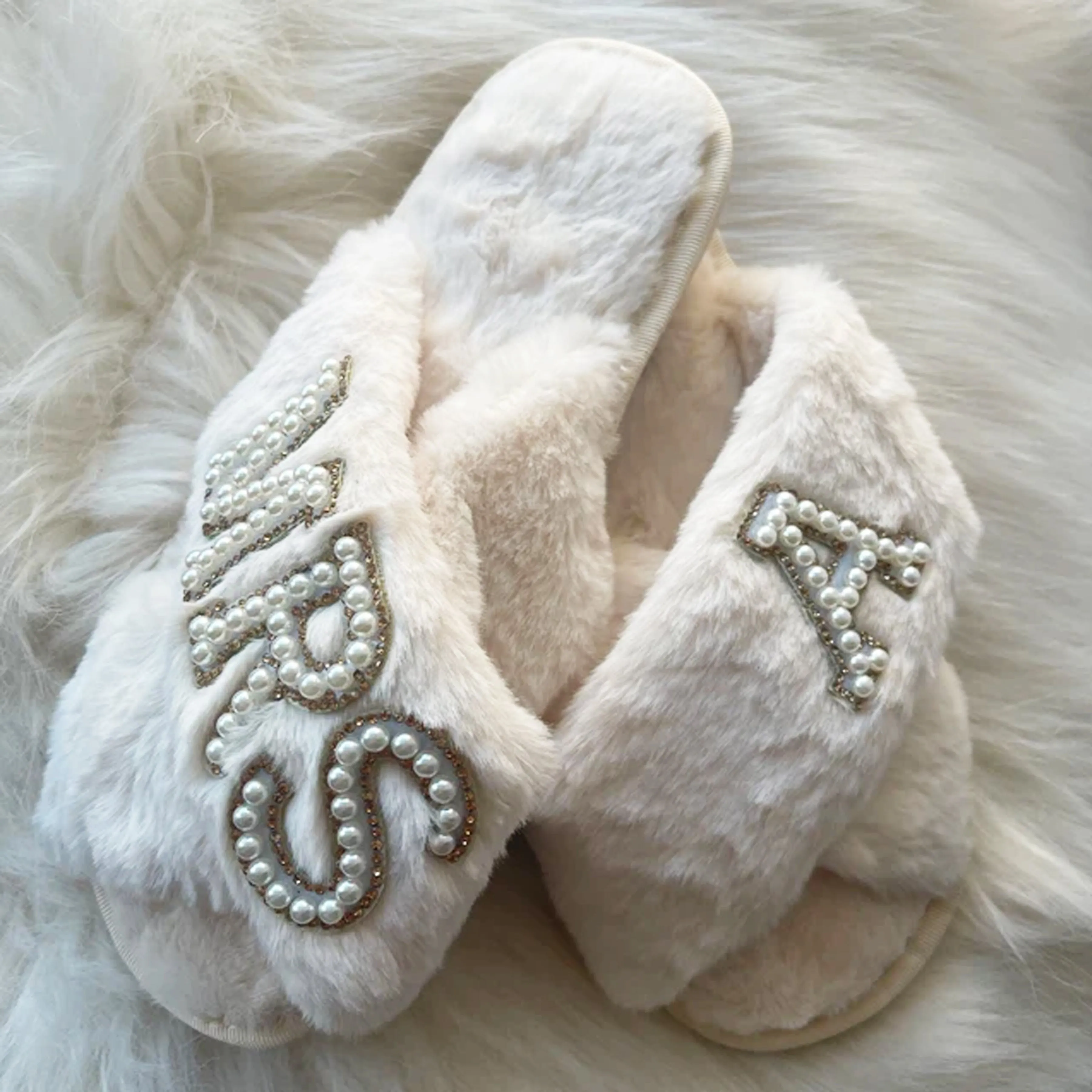 Personalised Mrs Slippers. The Perfect Comfy Bridal Shoe and Footwear for your wedding day
