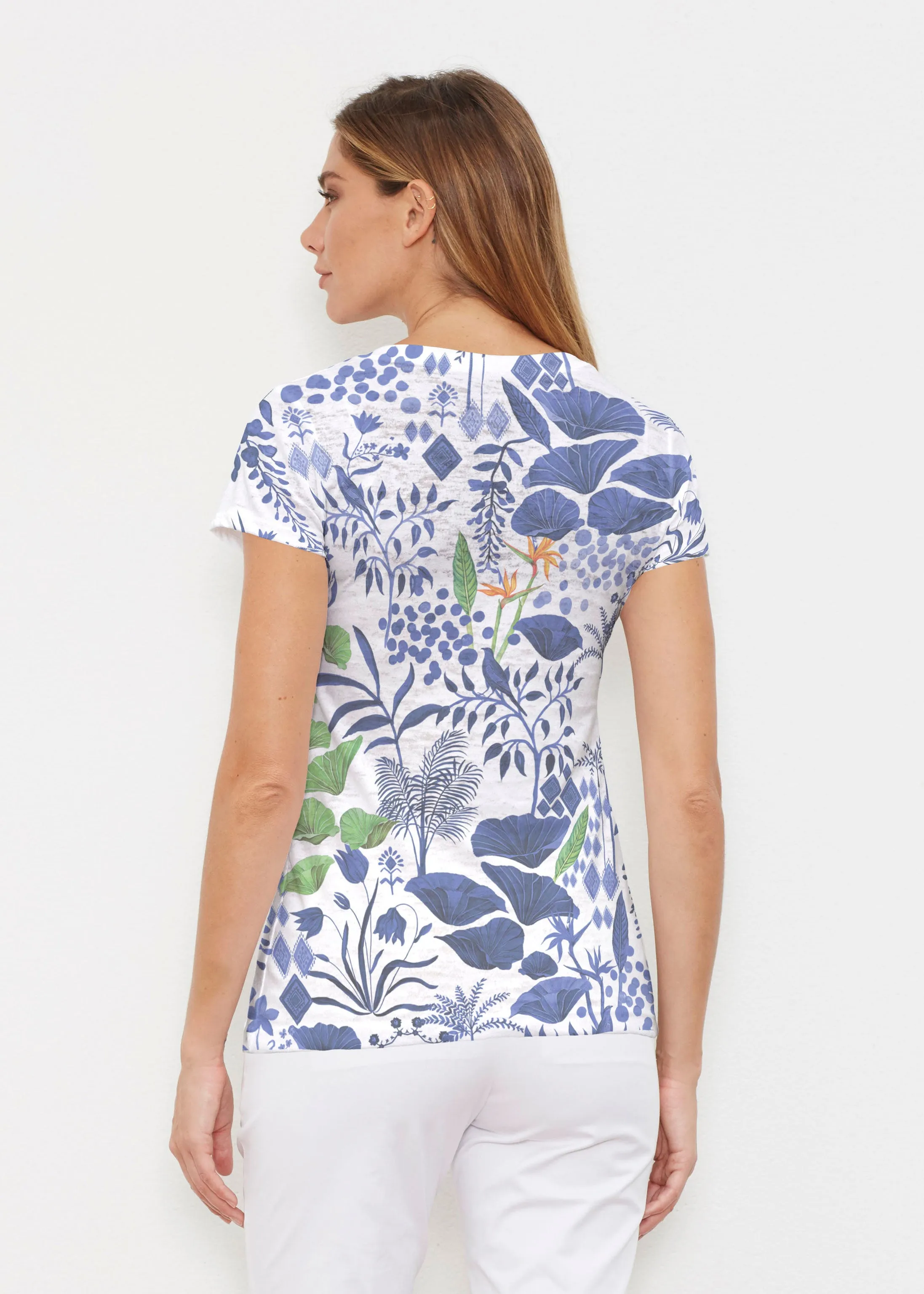 Petals (8141) ~ Signature Cap Sleeve V-Neck Shirt