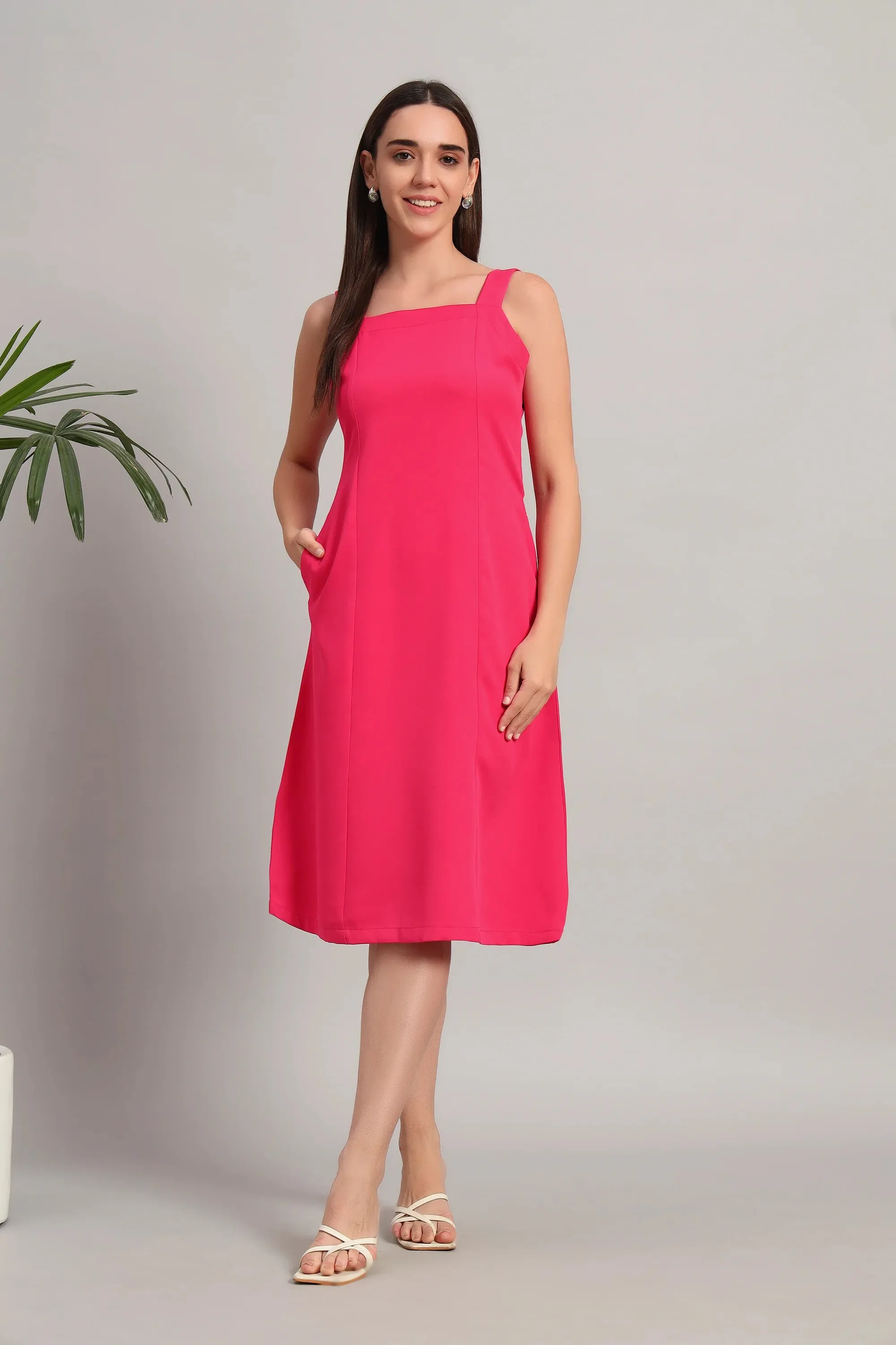 Pink Bloom Belle, Midi Dress