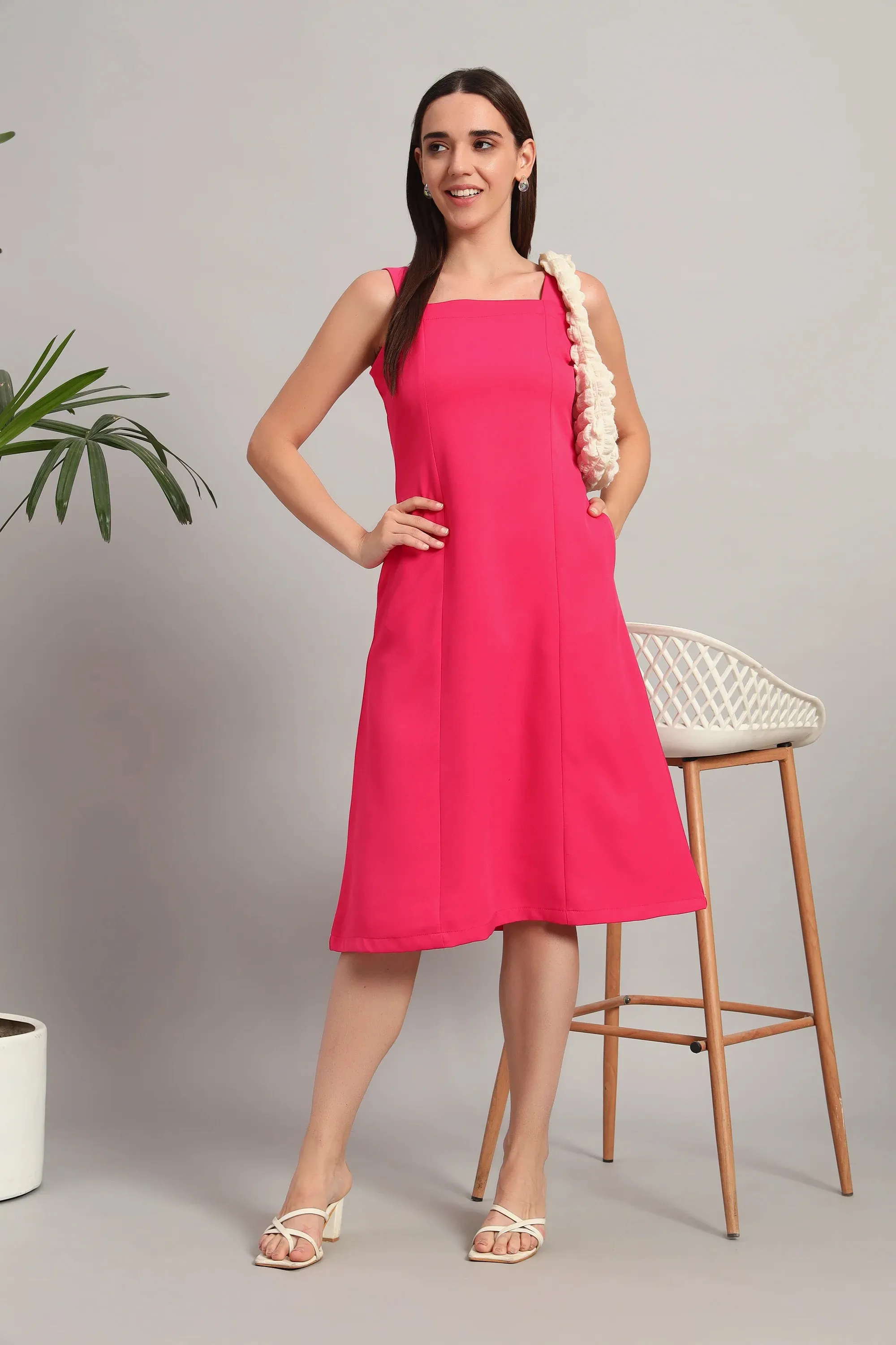 Pink Bloom Belle, Midi Dress