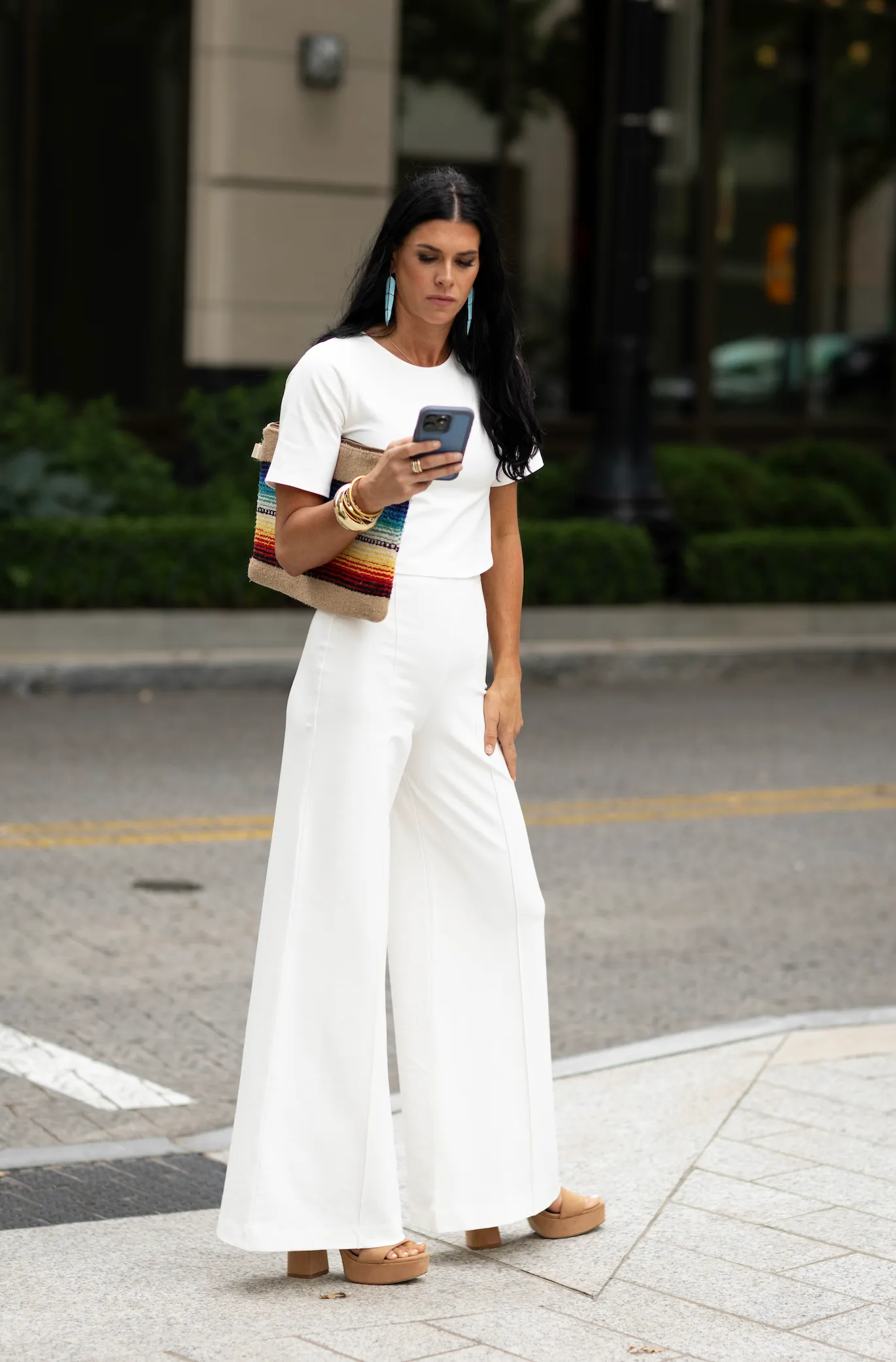 PONTE KNIT WIDE LEG PANT | OFF-WHITE
