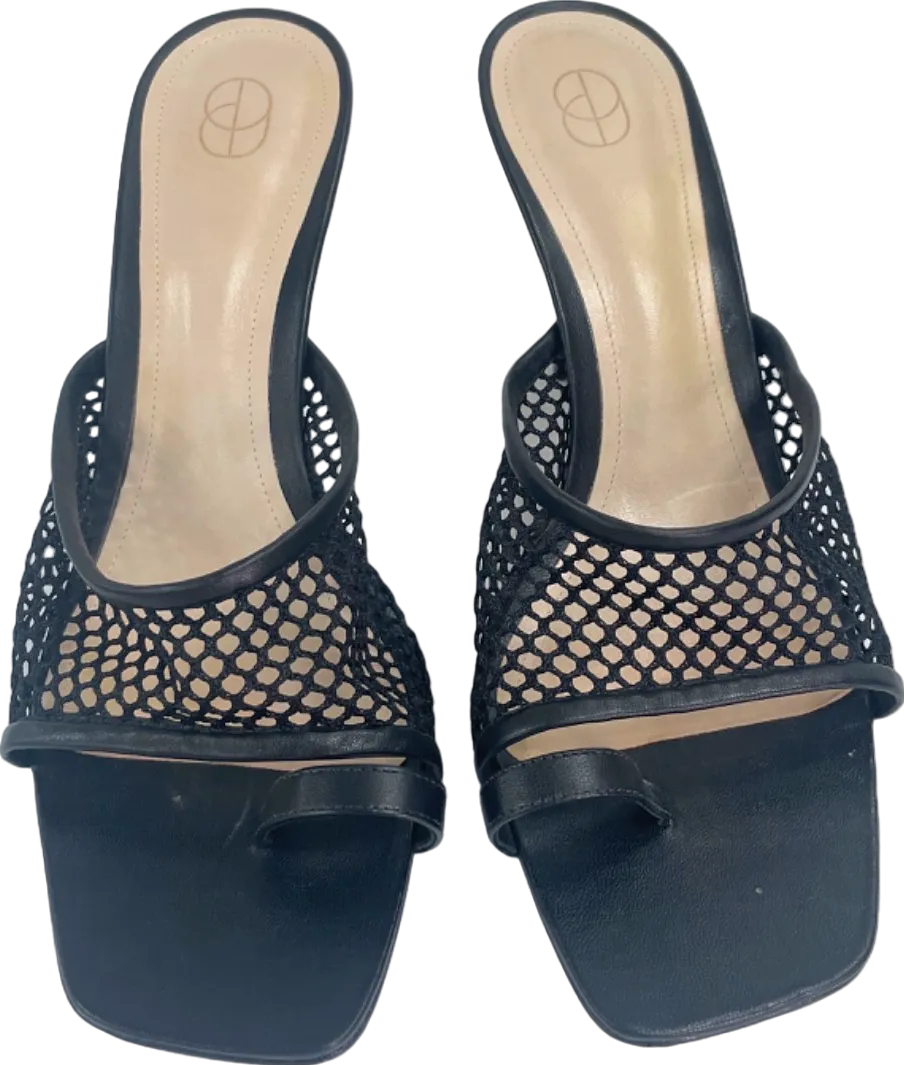 Porte & Paire Black Mesh High Heel Sandals EU 41 UK 8
