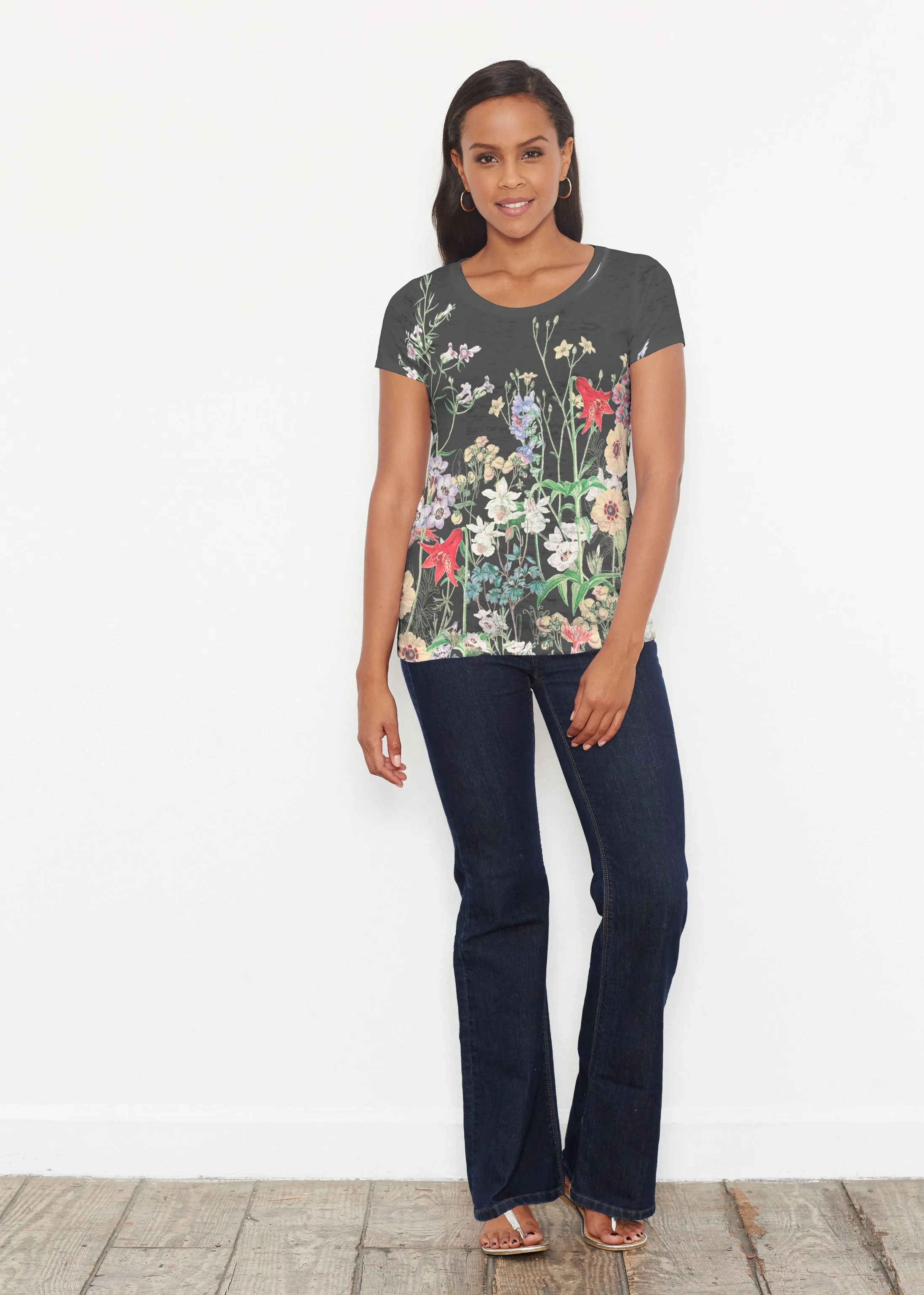 Prairie Black (7971) ~ Short Sleeve Scoop Shirt