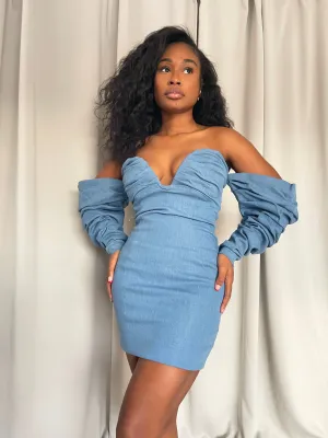 Puff Sleeve Off the Shoulder Dress