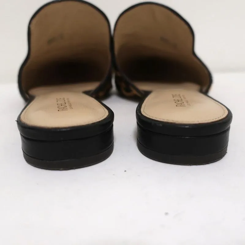 Rachel Zoe Mules Natalie Leopard Print Pony Hair Size 8 Pointed Toe Flats