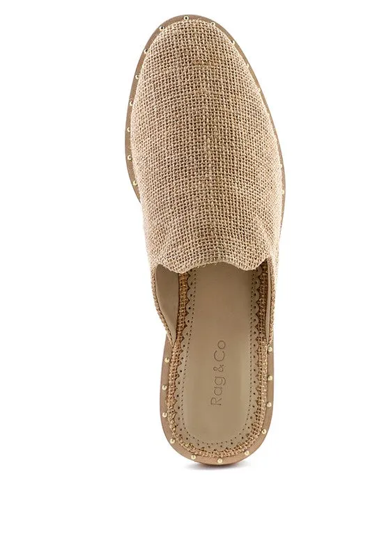 RAG & CO Canvas / Suede Mules
