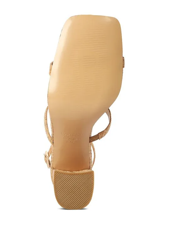 Rag & Co MIRABELLA Open Square Toe 3" Block Heel Sandals