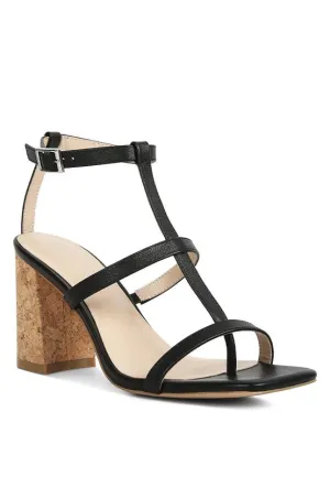 Rag & Co MIRABELLA Open Square Toe 3" Block Heel Sandals