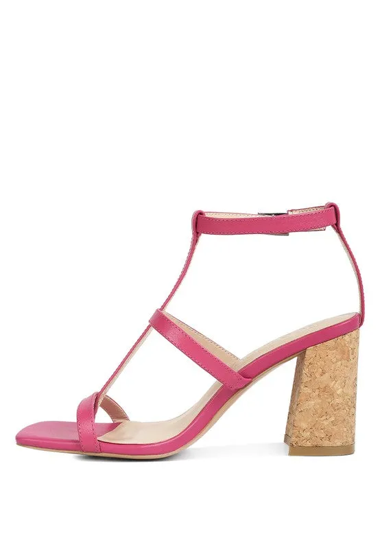 Rag & Co MIRABELLA Open Square Toe 3" Block Heel Sandals
