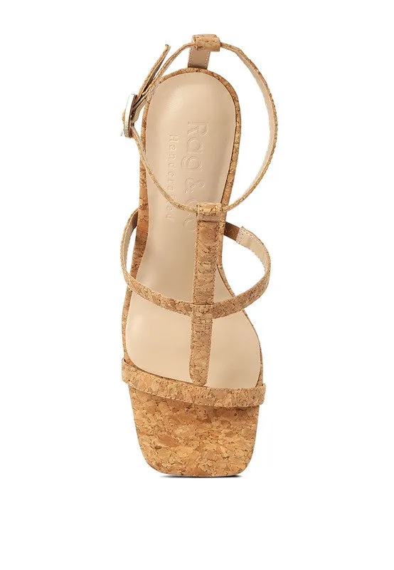 Rag & Co MIRABELLA Open Square Toe 3" Block Heel Sandals