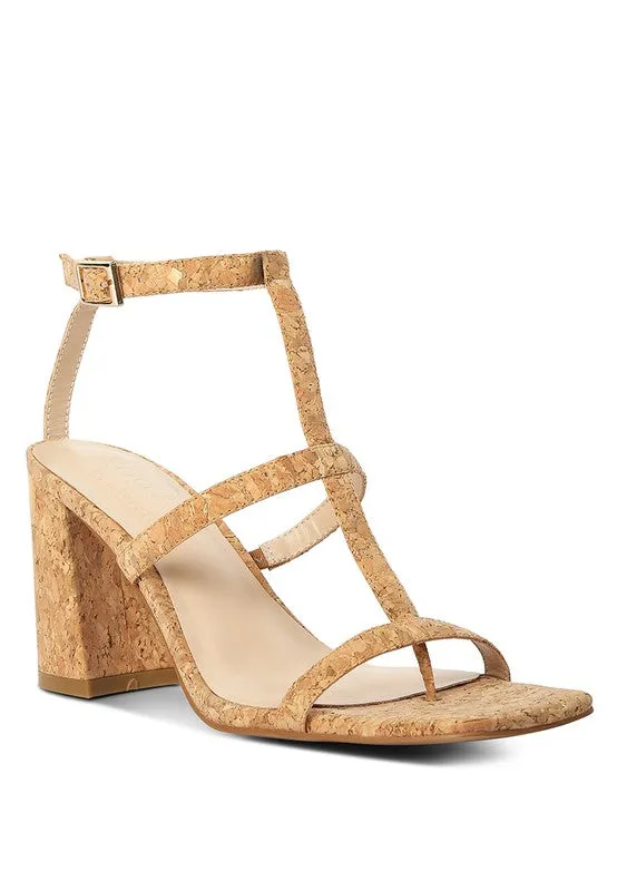 Rag & Co MIRABELLA Open Square Toe 3" Block Heel Sandals