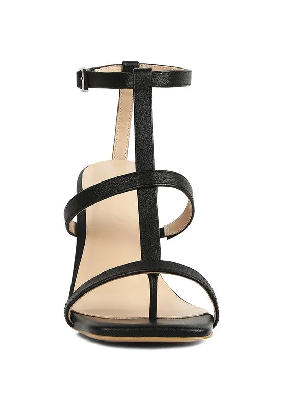 Rag & Co MIRABELLA Open Square Toe 3" Block Heel Sandals