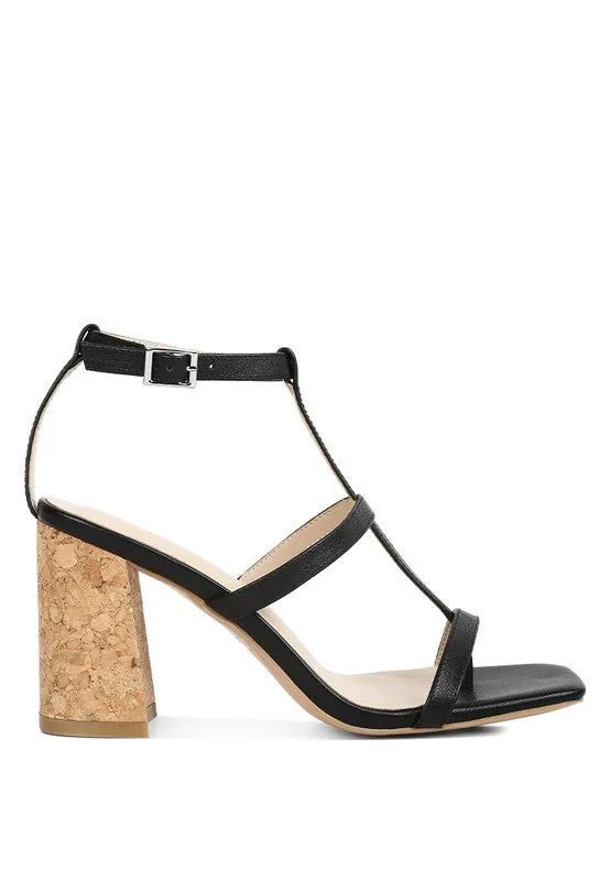 Rag & Co MIRABELLA Open Square Toe 3" Block Heel Sandals