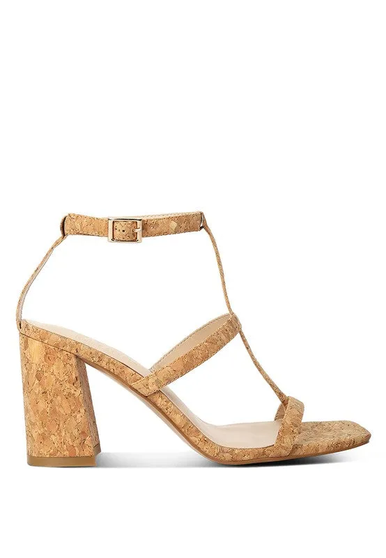 Rag & Co MIRABELLA Open Square Toe 3" Block Heel Sandals
