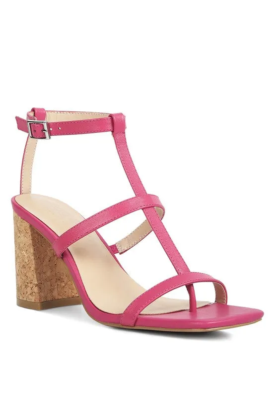 Rag & Co MIRABELLA Open Square Toe 3" Block Heel Sandals