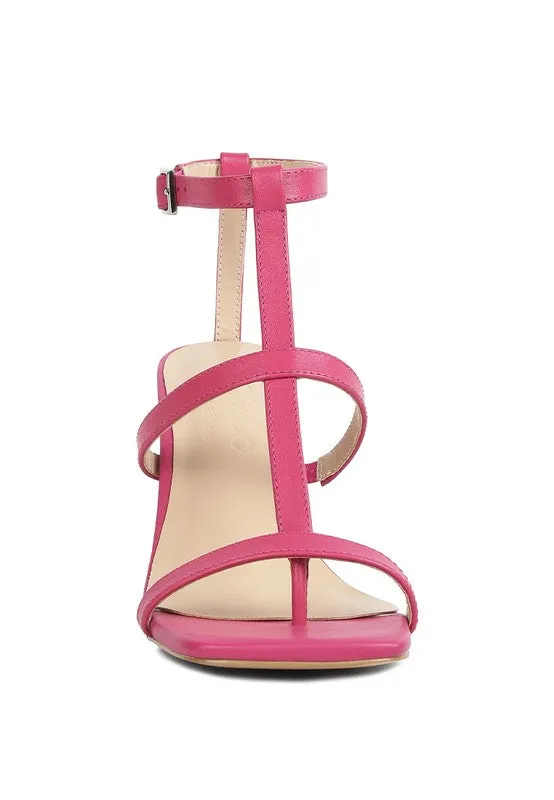 Rag & Co MIRABELLA Open Square Toe 3" Block Heel Sandals