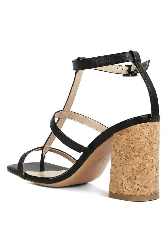 Rag & Co MIRABELLA Open Square Toe 3" Block Heel Sandals